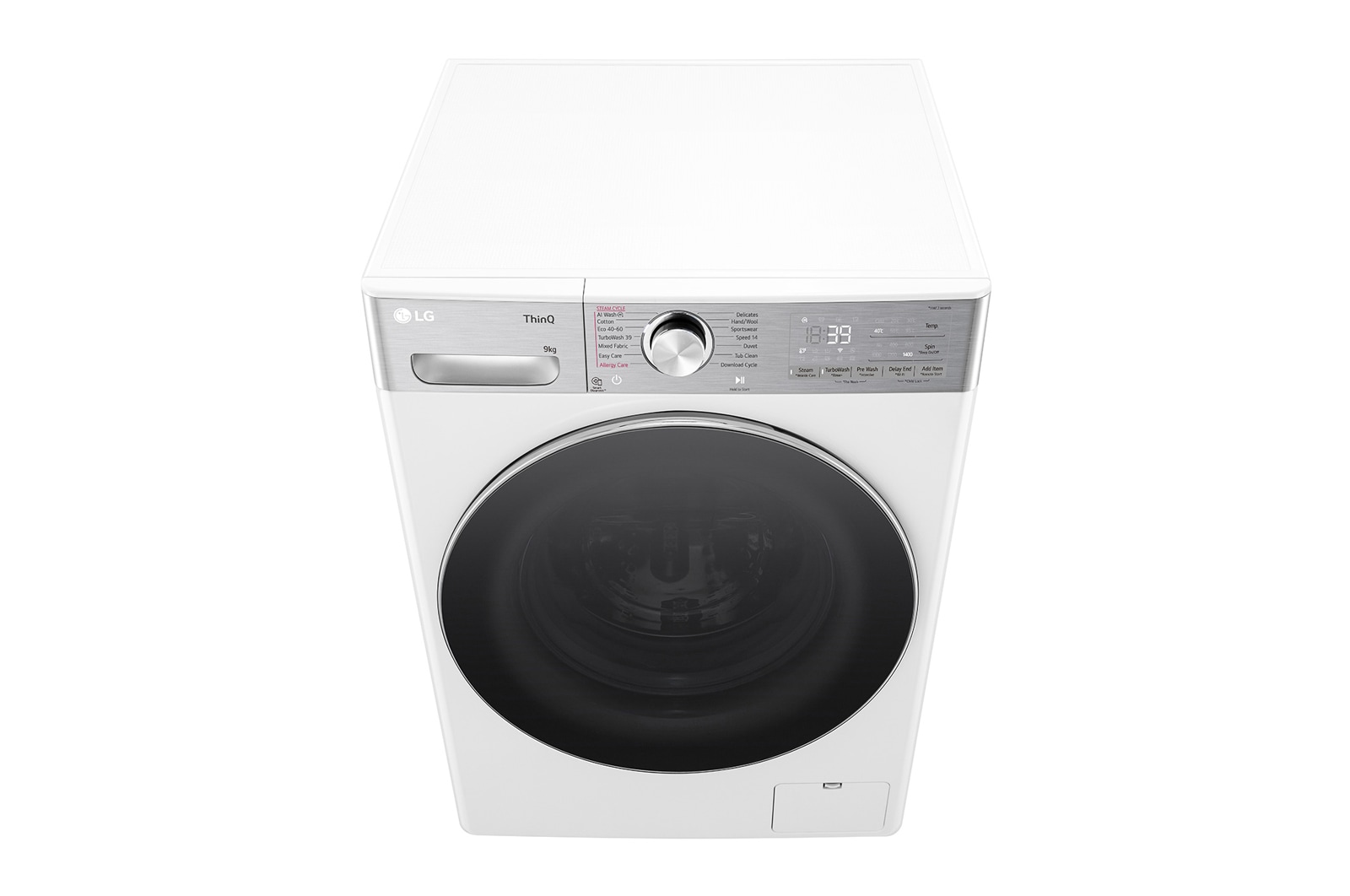 LG 9 kg, max. 1400 ford./perc, Gőzmosógép, TurboWash™360, AI DD™ és WiFi funkció, F4WR909P3W