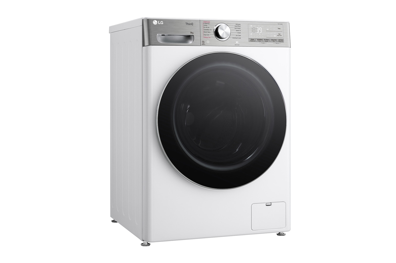 LG 9 kg, max. 1400 ford./perc, Gőzmosógép, TurboWash™360, AI DD™ és WiFi funkció, F4WR909P3W