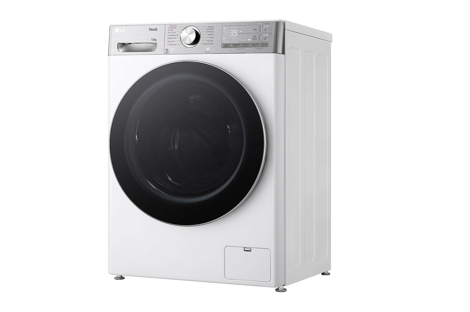 LG 13 kg, max. 1400 ford./perc, Gőzmosógép, TurboWash™360, AI DD™ és WiFi funkció, F4WR913P3WA