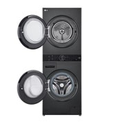 LG  WashTower™, 12/10 kg, max. 1400 ford./perc,  Steam™, TurboWash™360, Automatikus kondenzátortisztítás és ThinQ™ WiFi funkció, WT1210BBF