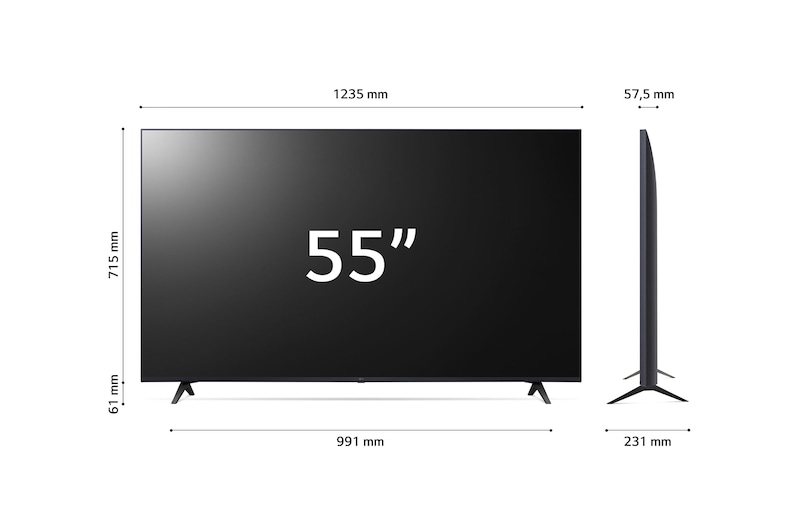 LG UHD UR80 55 colos, 4K Smart TV, 2023, 55UR80003LJ