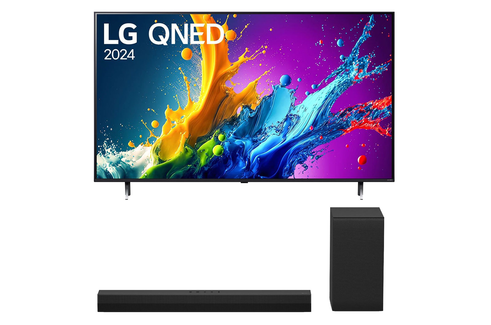 LG 55 colos LG QNED80 4K Smart TV 2024 + S40T 2.1 csatornás hangprojektor TV-hez, B55QNED80T.S40T