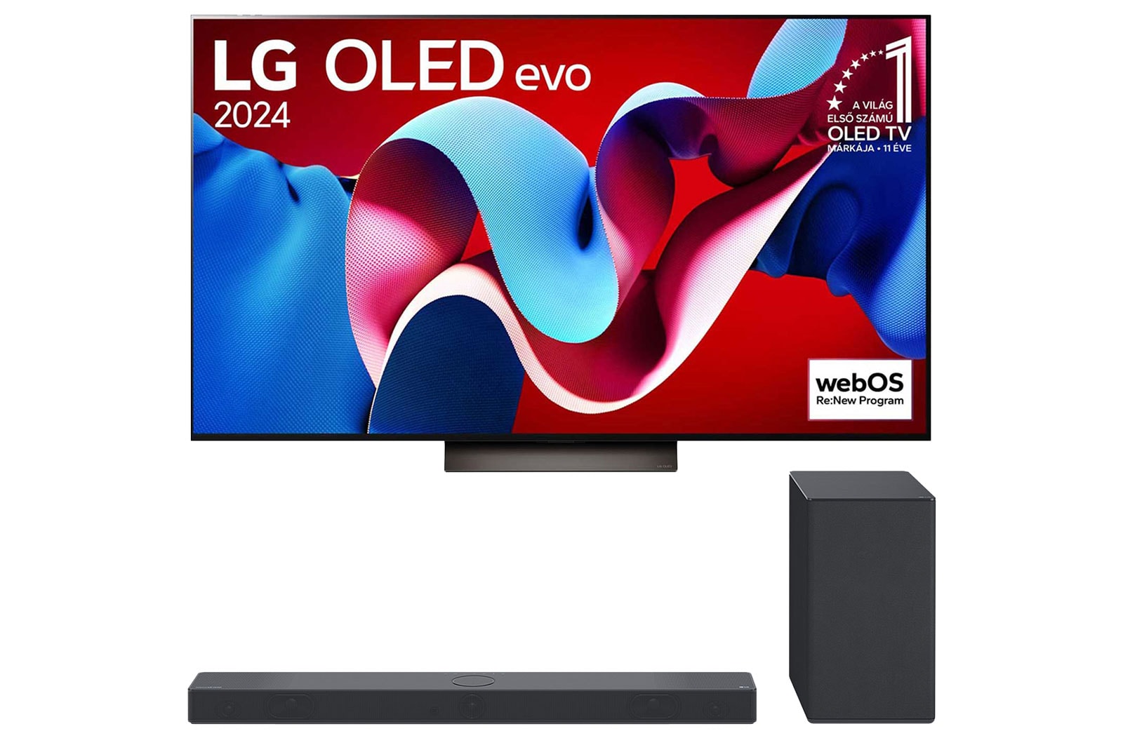 LG 55 colos LG OLED evo C4 4K Smart TV 2024 + SC9S 3.1.3 Dolby Atmos soundbar, BOLED55C41.SC9