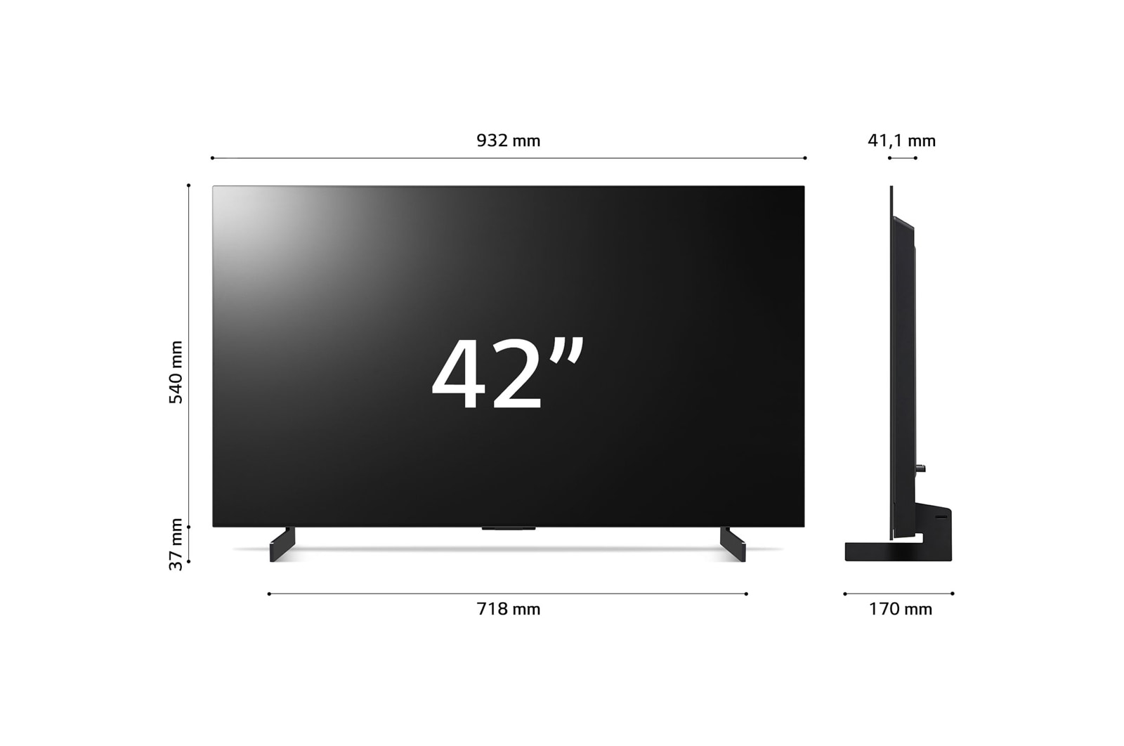 LG OLED evo C3, 42 col, 4K felbontás, 2023-as smart TV, OLED42C31LA