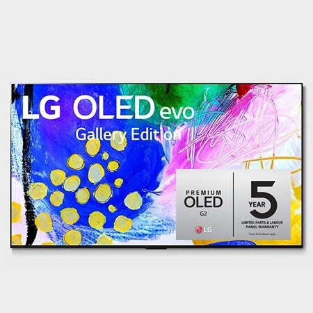 Elölnézet, melyen az LG OLED evo Gallery Edition látható a képernyőn