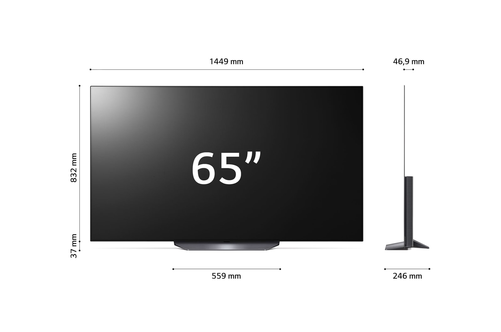 LG OLED B3, 65 col, 4K felbontás, 2023-as smart tv, OLED65B33LA