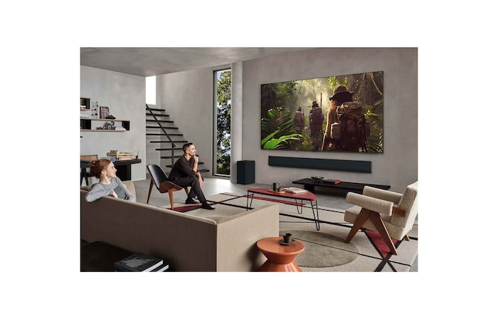 OLED65G51LW TV luxusotthon nappalijában.