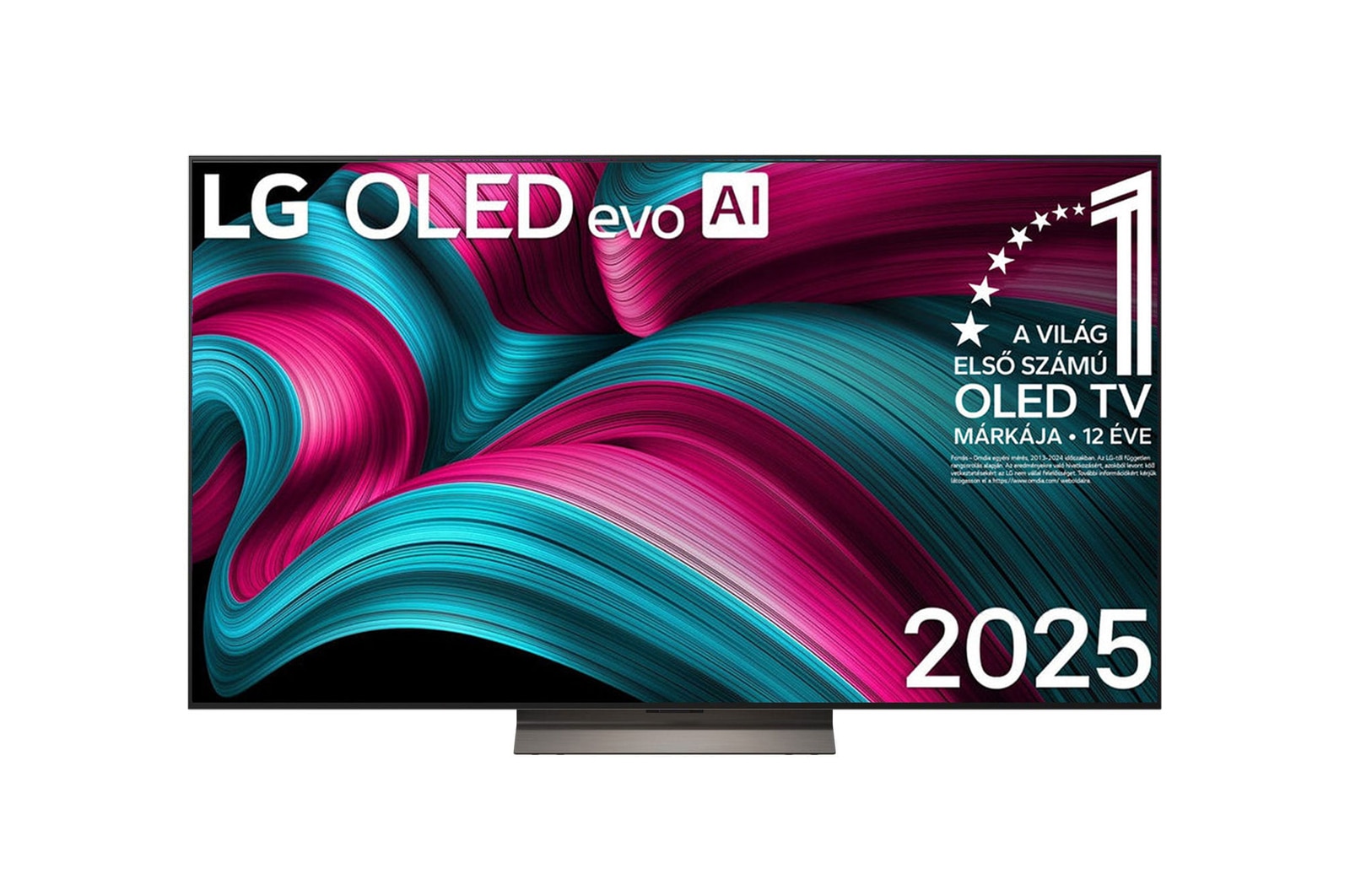 OLED65C5ELB elölnézet OLED evo AI logóval