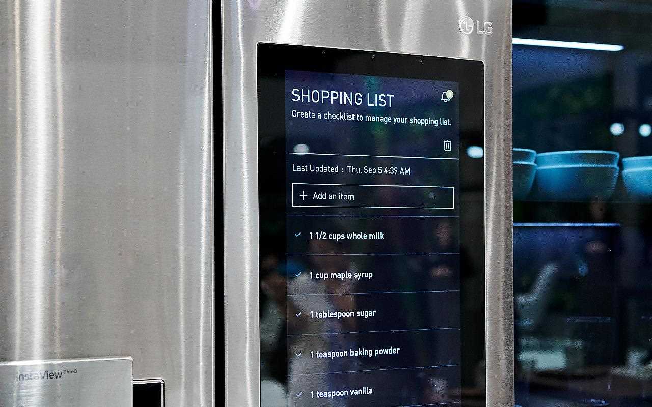The LG InstaView ThinQ was on show at IFA 2019, showcasing features like personalised shopping lists | More at LG MAGAZINE