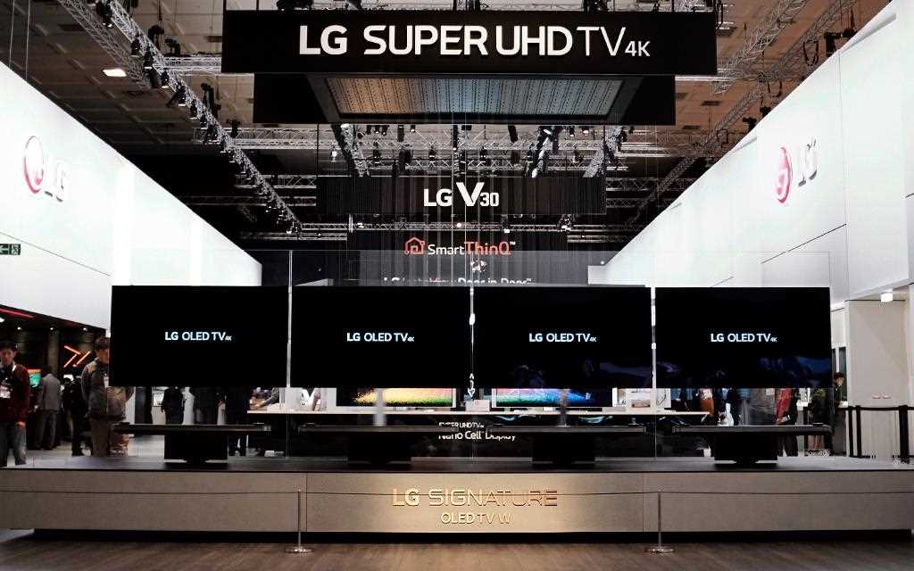 An image of a lg nano cell tv displayed at Berlin IFA 2017.