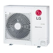 LG MULTI V S ARUV050GSD5 unit outdoor, 4HP. Bentuknya persegi panjang dan panjang, serta di dalamnya terdapat panel besar.