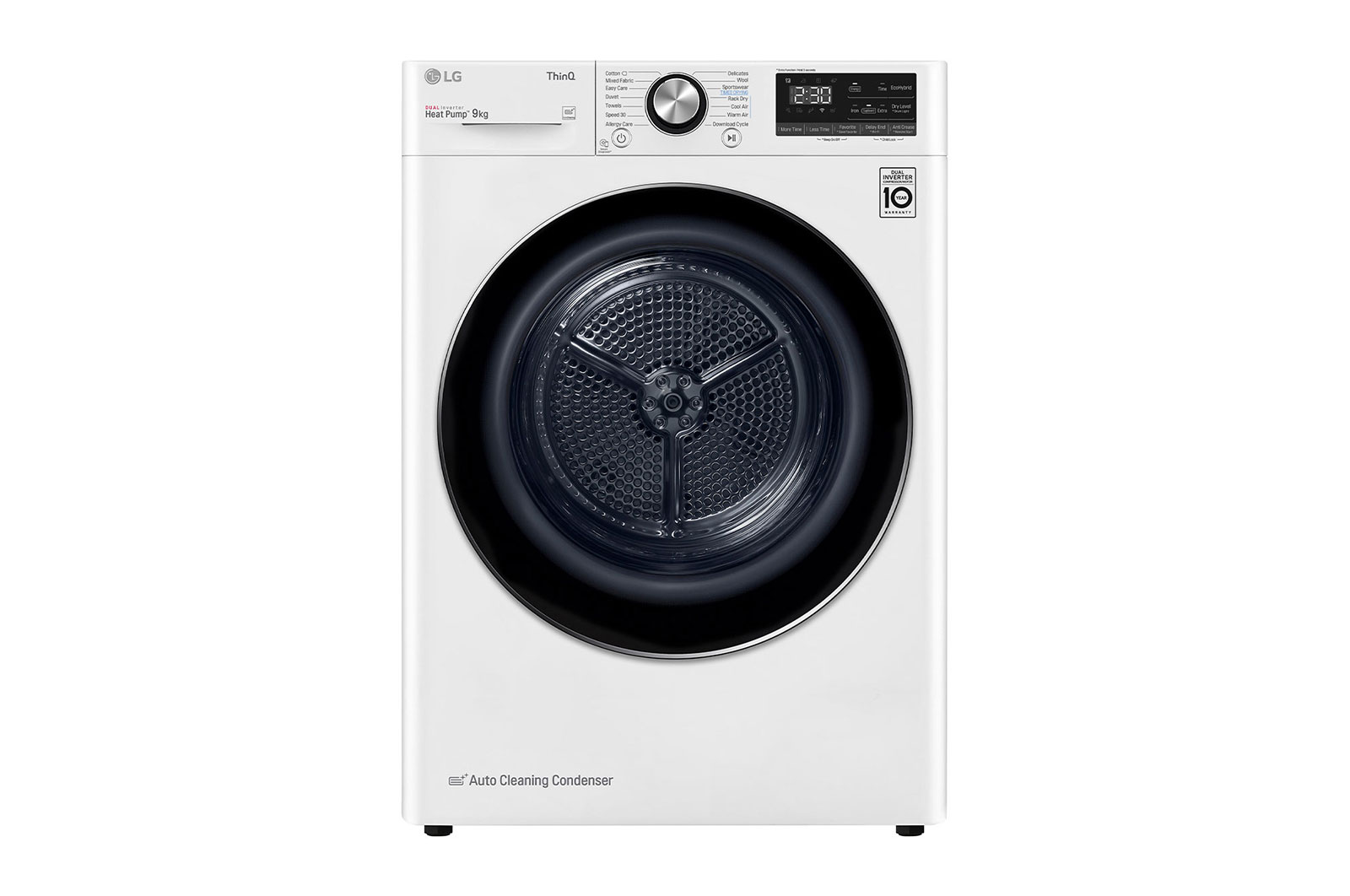 LG Pengering Pakaian Dryer LG 9kg, Front Loading - DUAL Inverter Heat Pump™ dengan ThinQ™, RV09VHP5W