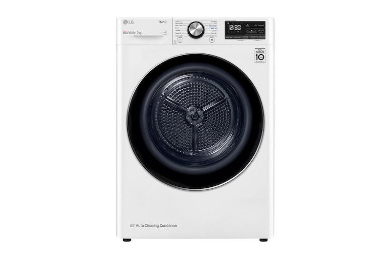LG Pengering Pakaian Dryer LG 9kg, Front Loading - DUAL Inverter Heat Pump™ dengan ThinQ™, RV09VHP5W