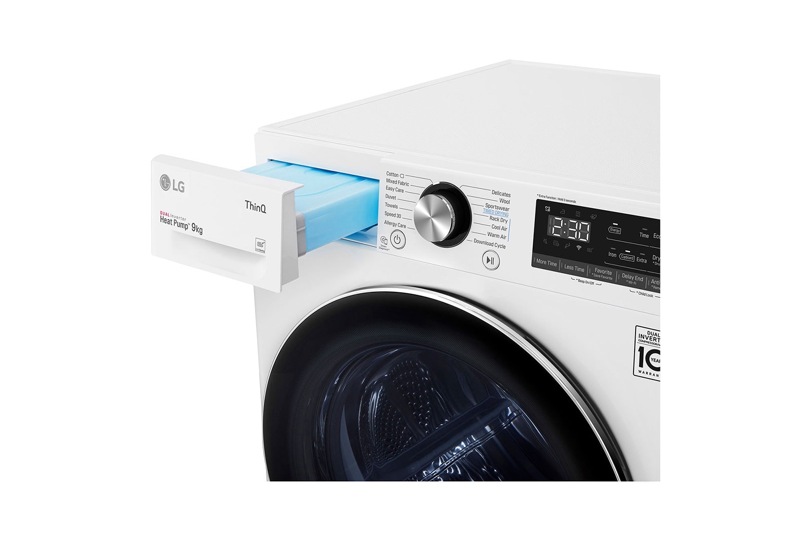LG Pengering Pakaian Dryer LG 9kg, Front Loading - DUAL Inverter Heat Pump™ dengan ThinQ™, RV09VHP5W