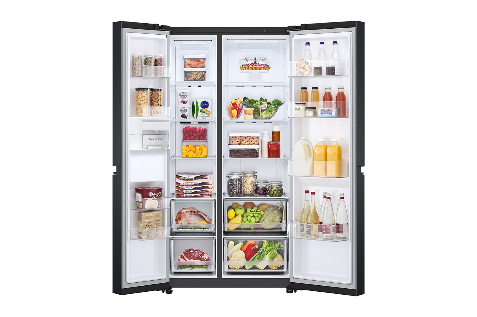 LG Kulkas Side by Side Terbaru Net 647L / Gross 694L dengan Pintu UltraSleek dan Smart Inverter Compressor, GC-B257SQVL