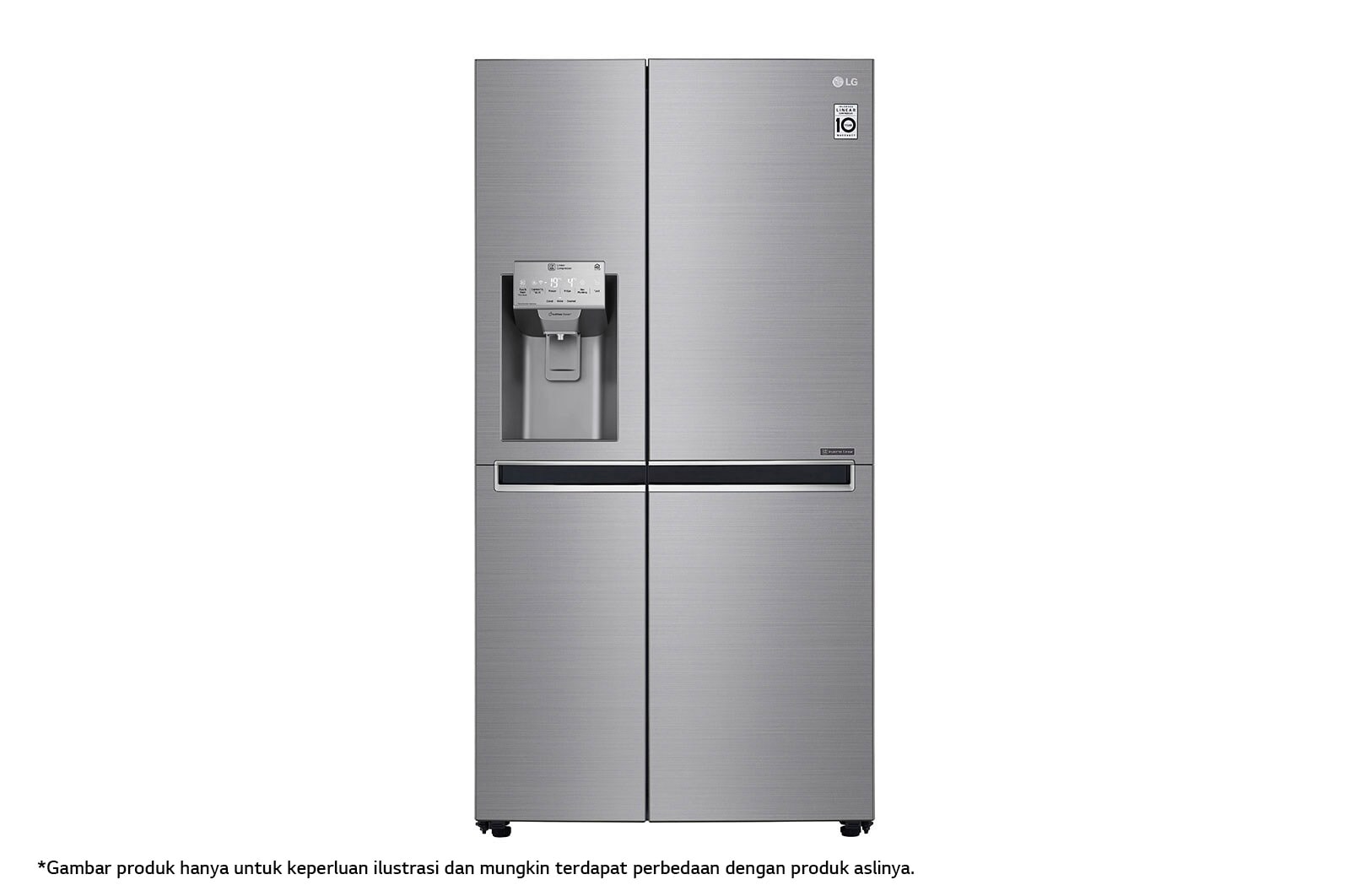 LG Kulkas Side by Side 668L gross / 601L nett Inverter Linear Compressor dan Rak Wine, ThinQ™ dengan WiFi - Platinum, GC-L247CLCV