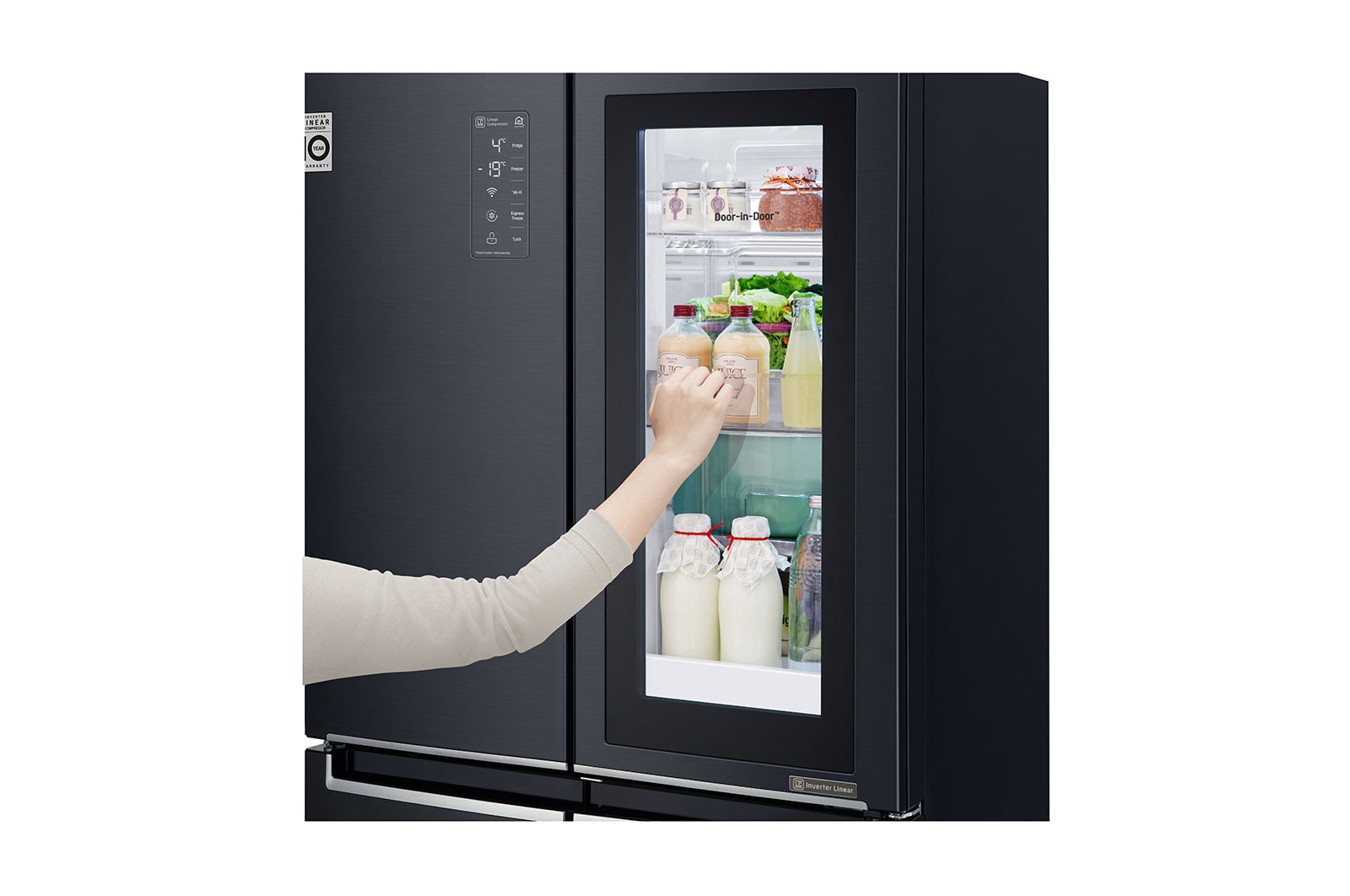 LG Kulkas Multi Door InstaView Door-in-Door™ 595L - Matte Black, GC-Q22FTQEB