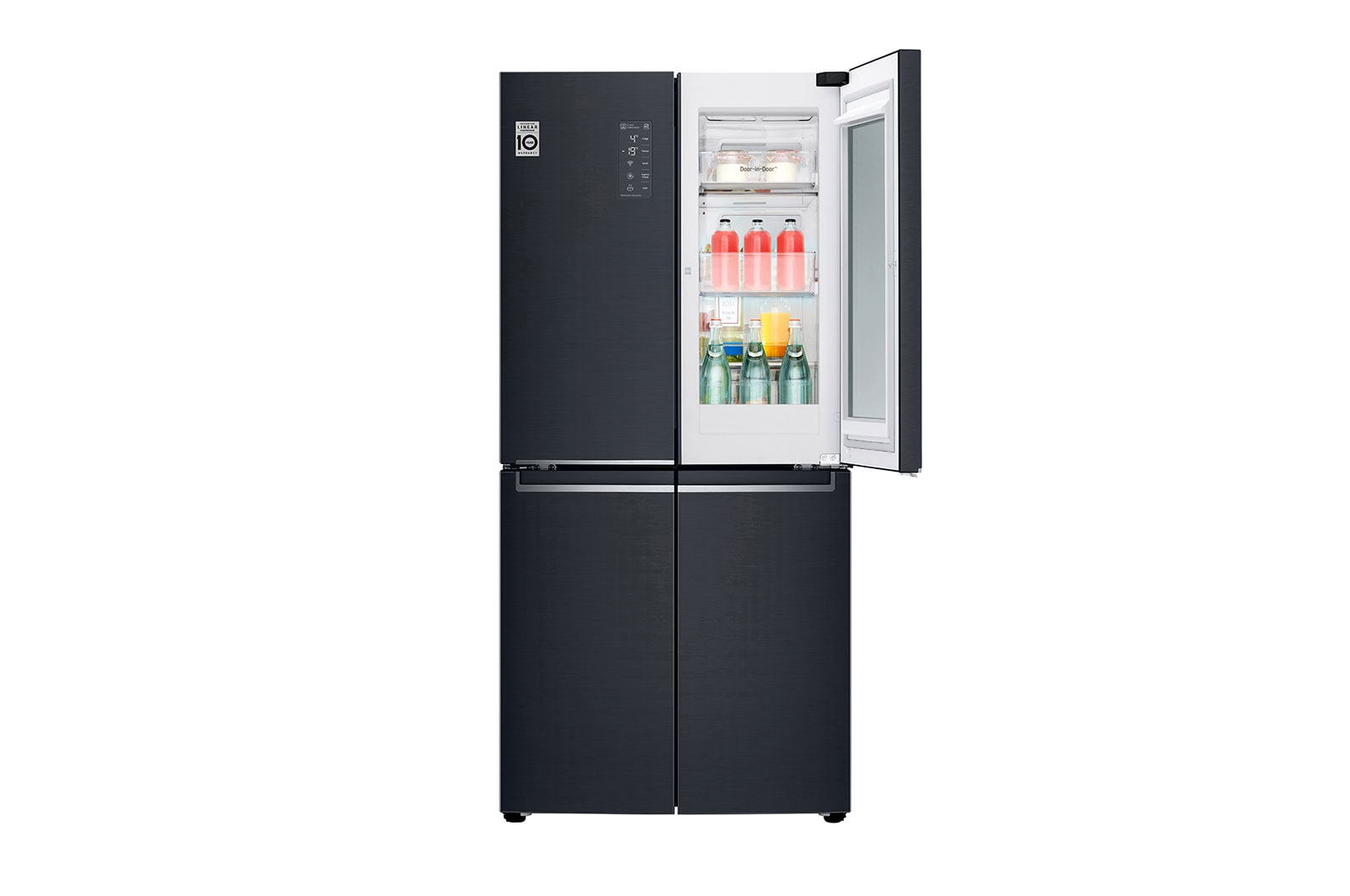 LG Kulkas Multi Door 595L gross / 458L nett Ramping dengan Inverter Linear Compressor, ThinQ™ dengan WiFi - Hitam Matte, GC-Q22FTQKL