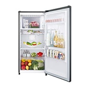 LG Kukas 1 Pintu 169L gross/ 164L nett dengan kotak buah dan sayuran yang lebih besar - Dark Graphite Steel, GN-201CK