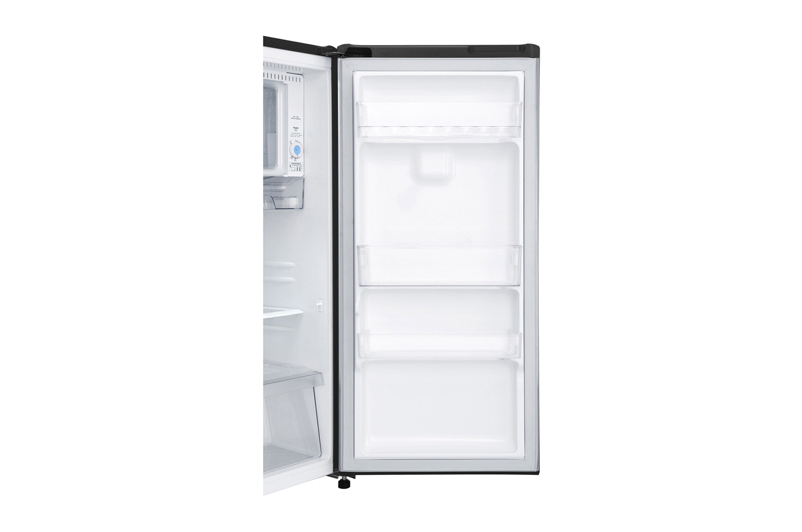 LG Kukas 1 Pintu 169L gross/ 164L nett dengan kotak buah dan sayuran yang lebih besar - Dark Graphite Steel, GN-201CK