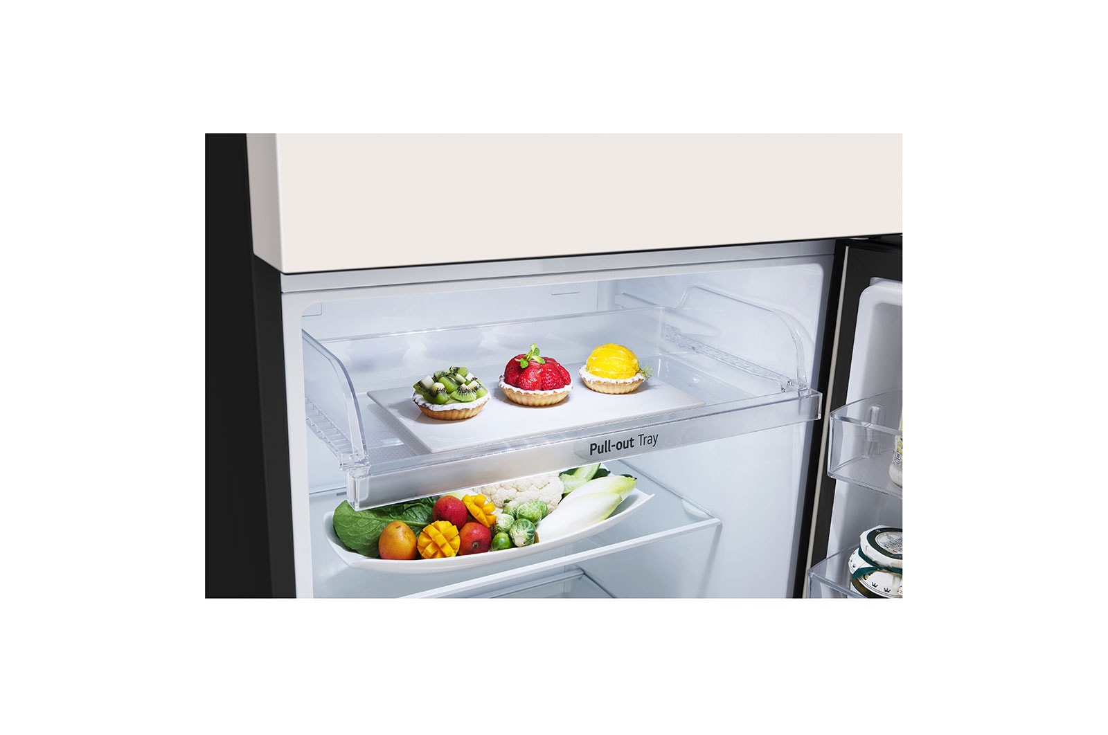 LG Kulkas 2 Pintu LG Refrigerator Objet Collection Terbaru, Nett 375L / Gross 410L dengan Warna Nature Beige dan DoorCooling+, GN-B372PQGB