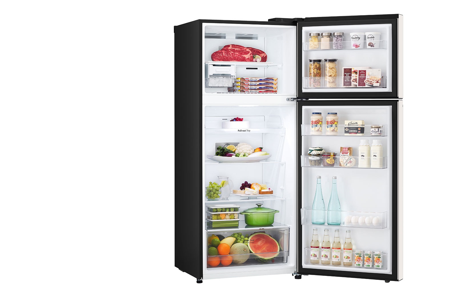 LG Kulkas 2 Pintu LG Refrigerator Objet Collection Terbaru, Nett 375L / Gross 410L dengan Warna Nature Beige dan DoorCooling+, GN-B372PQGB