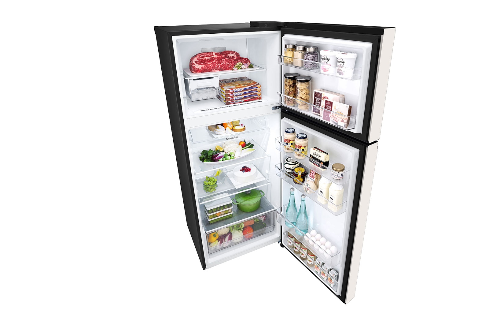 LG Kulkas 2 Pintu LG Refrigerator Objet Collection Terbaru, Nett 375L / Gross 410L dengan Warna Nature Beige dan DoorCooling+, GN-B372PQGB