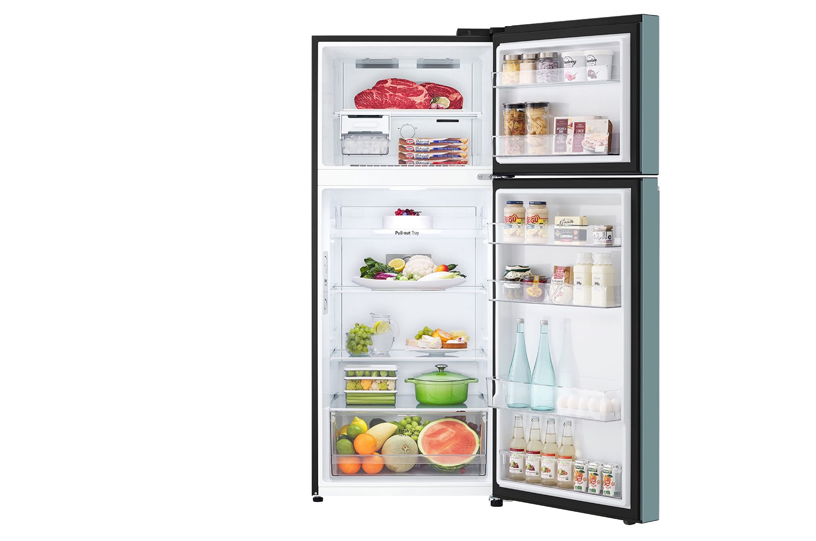 LG Kulkas 2 Pintu LG Refrigerator Objet Collection Terbaru, Nett 375L / Gross 410Ldengan Warna Clay Mint dan DoorCooling+, GN-B372PQGM