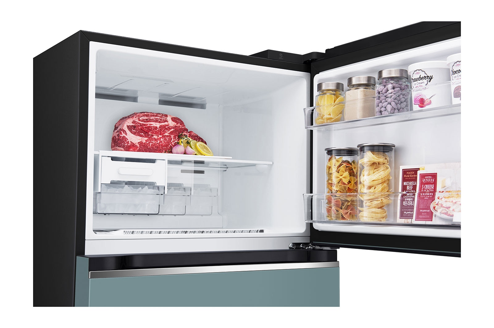 LG Kulkas 2 Pintu LG Refrigerator Objet Collection Terbaru, Nett 375L / Gross 410Ldengan Warna Clay Mint dan DoorCooling+, GN-B372PQGM