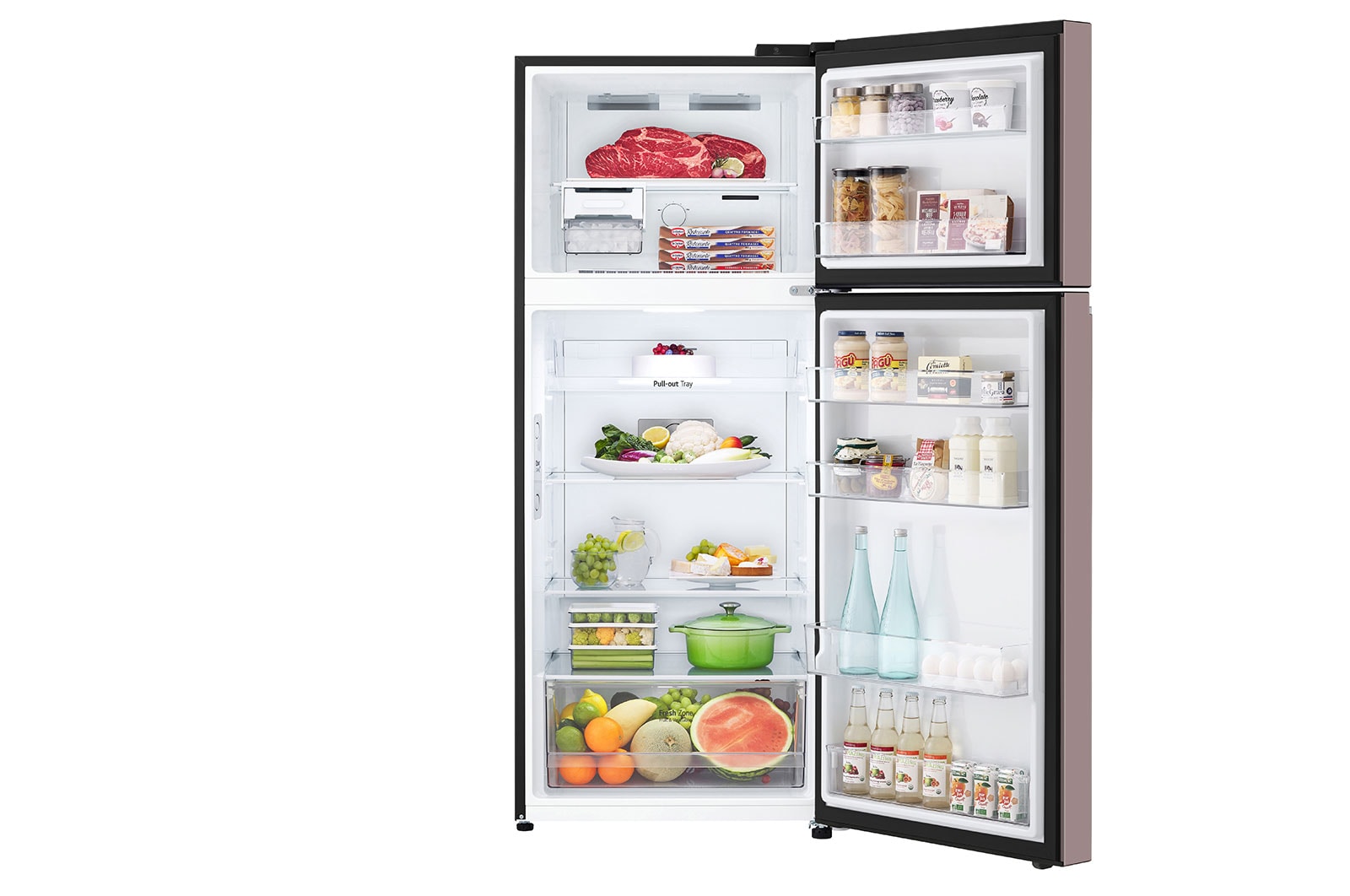 LG Kulkas 2 Pintu LG Refrigerator Objet Collection Terbaru, Nett 375L / Gross 410L dengan Warna Clay Pink dan DoorCooling+, GN-B372PQGP