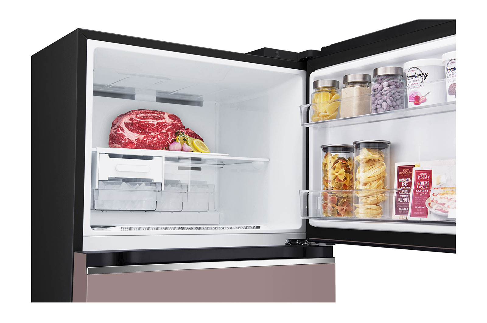 LG Kulkas 2 Pintu LG Refrigerator Objet Collection Terbaru, Nett 375L / Gross 410L dengan Warna Clay Pink dan DoorCooling+, GN-B372PQGP