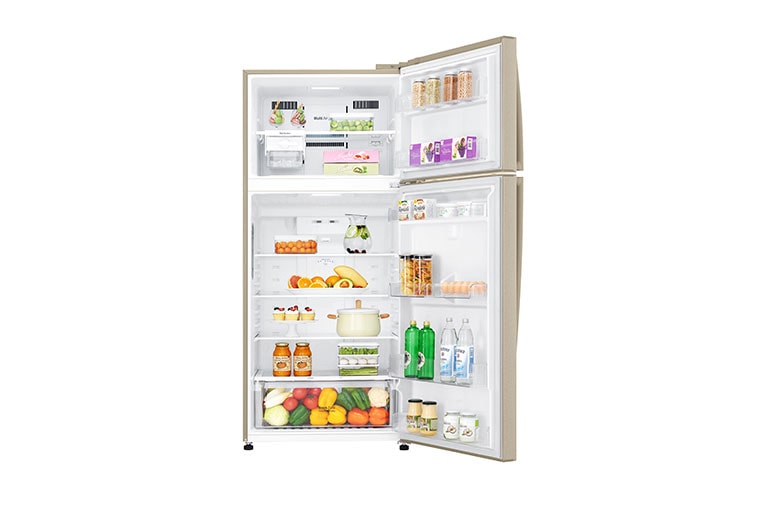 LG Kulkas 2 Pintu 516L gross/478L nett Inverter Linear Compressor dengan Door Cooling+™ dan Multi Air Flow - Gold, GN-C602HVCU