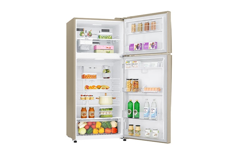 LG Kulkas 2 Pintu 516L gross/478L nett Inverter Linear Compressor dengan Door Cooling+™ dan Multi Air Flow - Gold, GN-C602HVCU