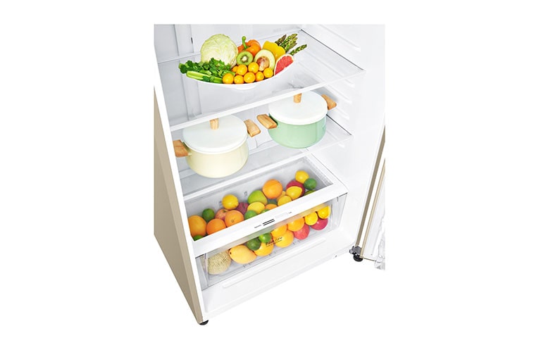 LG Kulkas 2 Pintu 516L gross/478L nett Inverter Linear Compressor dengan Door Cooling+™ dan Multi Air Flow - Gold, GN-C602HVCU