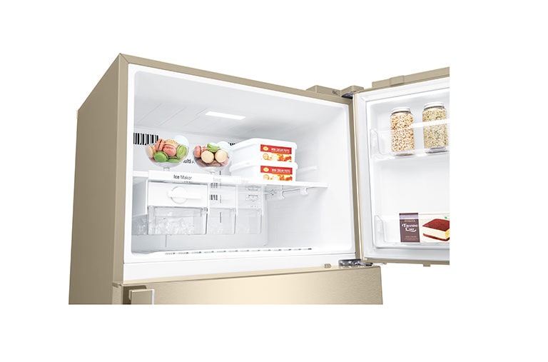 LG Kulkas 2 Pintu 516L gross/478L nett Inverter Linear Compressor dengan Door Cooling+™ dan Multi Air Flow - Gold, GN-C602HVCU