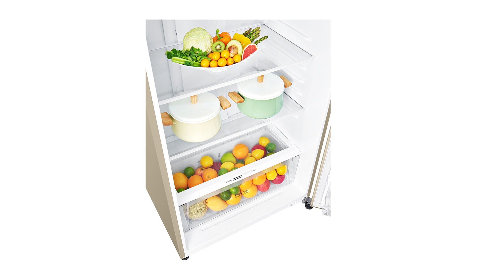 LG Kulkas 2 Pintu 516L gross/478L nett Inverter Linear Compressor dengan Door Cooling+™ dan Multi Air Flow - Gold, GN-C602HVCU