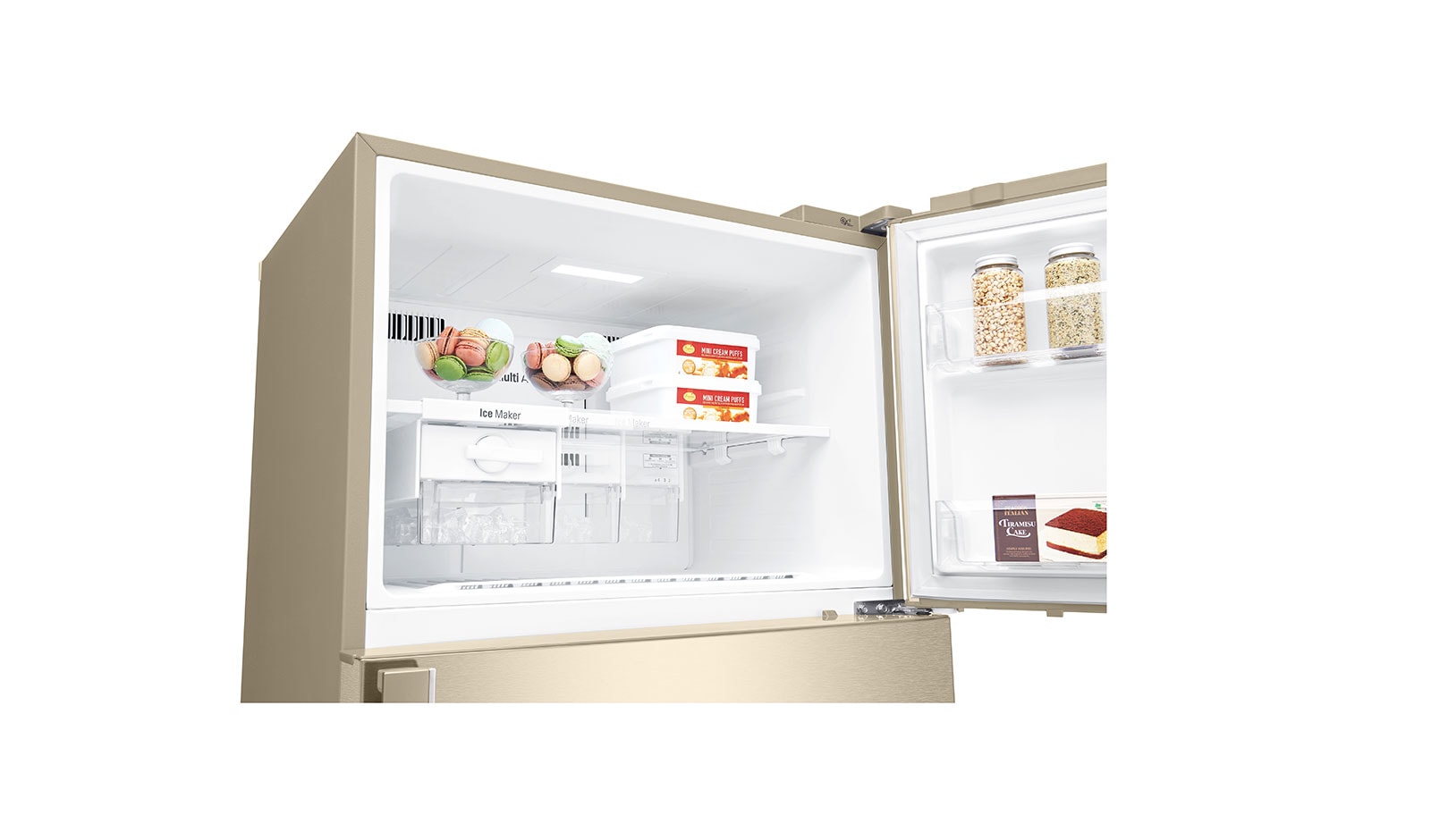 LG Kulkas 2 Pintu 516L gross/478L nett Inverter Linear Compressor dengan Door Cooling+™ dan Multi Air Flow - Gold, GN-C602HVCU