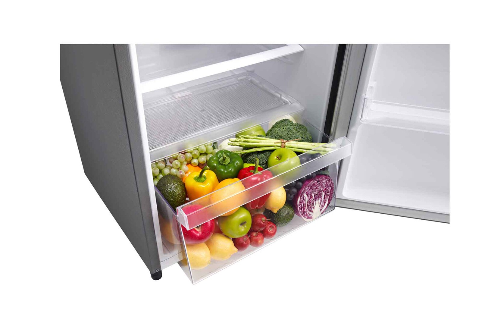 LG Kulkas 1 Pintu 199L dengan Kotak Sayur Besar dan Handel Pintu Ergonomis - Platinum, GN-INV331SL