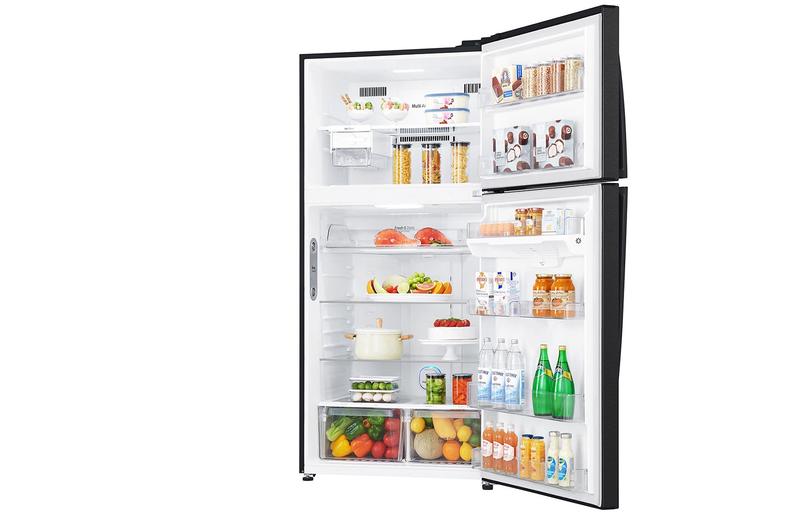LG Kulkas 2 Pintu 630L gross /592L nett Inverter Linear Compressor dengan Hygiene Fresh+™, ThinQ™ dengan WiFi - Hitam Matte, GR-H802HQHU
