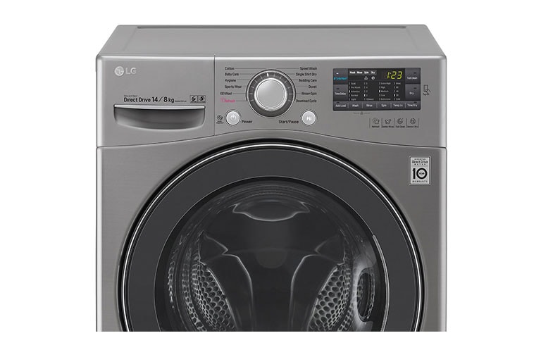 LG Mesin Cuci LG Front Loading, Wash 14kg/ Dry 8kg & Inverter Direct Drive™ Motor - ThinQ™ dengan WiFi, F2514DTGE