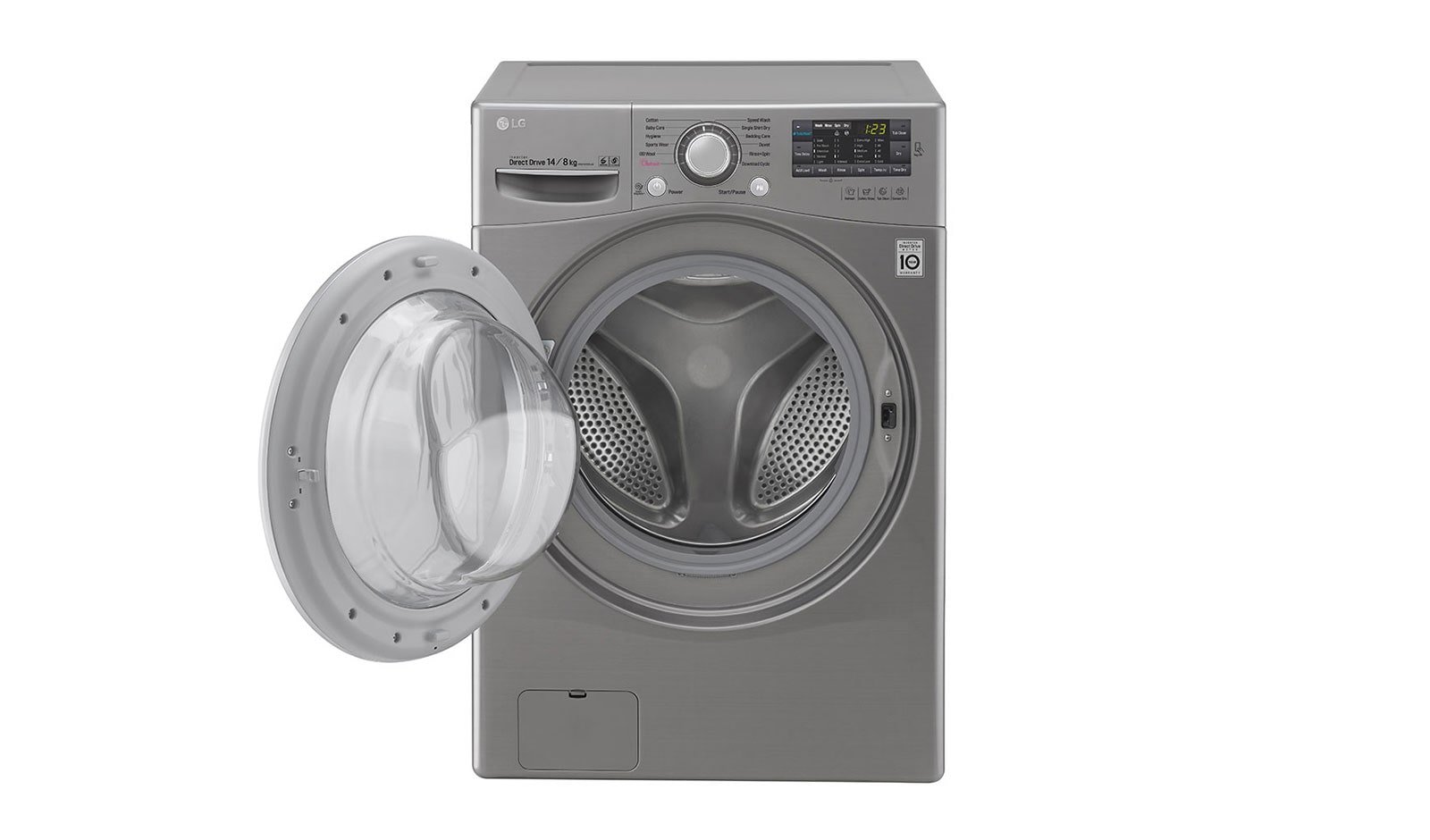 LG Mesin Cuci LG Front Loading, Wash 14kg/ Dry 8kg & Inverter Direct Drive™ Motor - ThinQ™ dengan WiFi, F2514DTGE