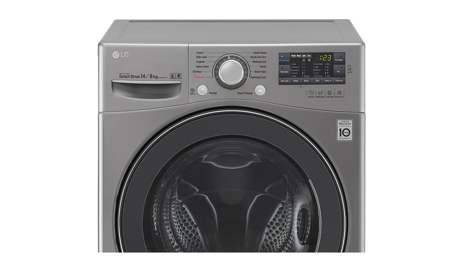 LG Mesin Cuci LG Front Loading, Wash 14kg/ Dry 8kg & Inverter Direct Drive™ Motor - ThinQ™ dengan WiFi, F2514DTGE