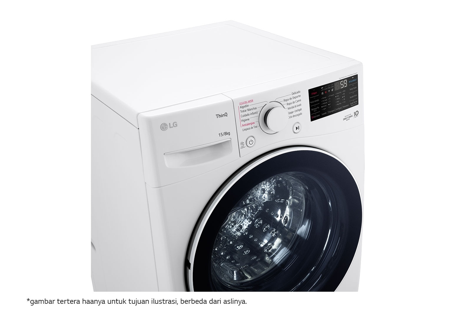 LG 15kg Front Loading Mesin Cuci AI DD™, F2515STPW