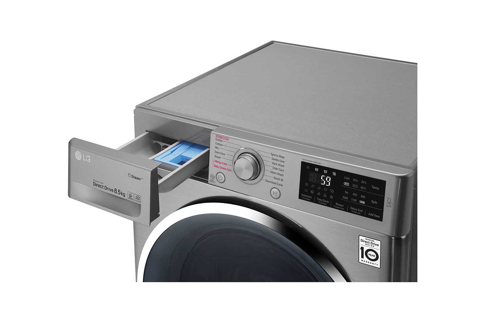 LG Mesin Cuci LG 8.5kg, Front Loading - Hemat Listrik dengan 6Motion DD Motor, FC1285S5V