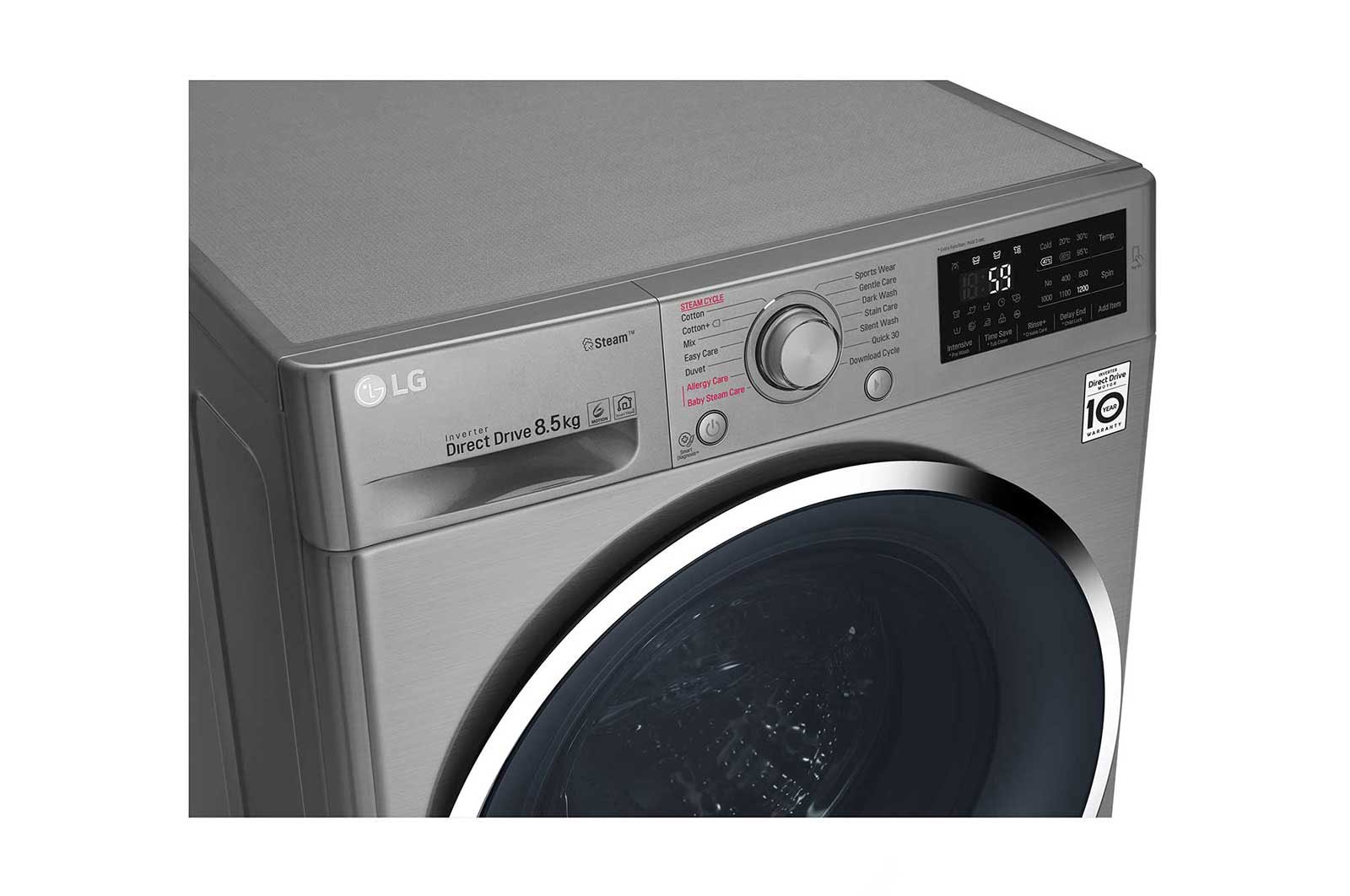 LG Mesin Cuci LG 8.5kg, Front Loading - Hemat Listrik dengan 6Motion DD Motor, FC1285S5V