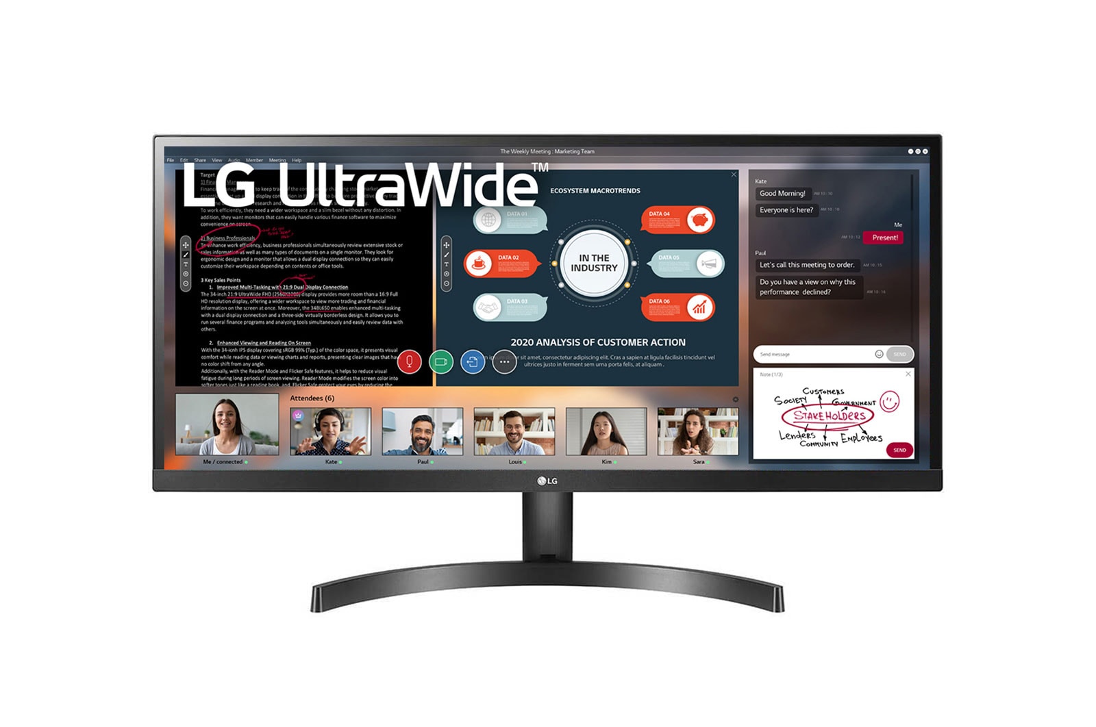 LG Monitor Kelas 29 inch 21:9 UltraWide FHD IPS dengan HDR10 (Diagonal 29''), 29WL500-B