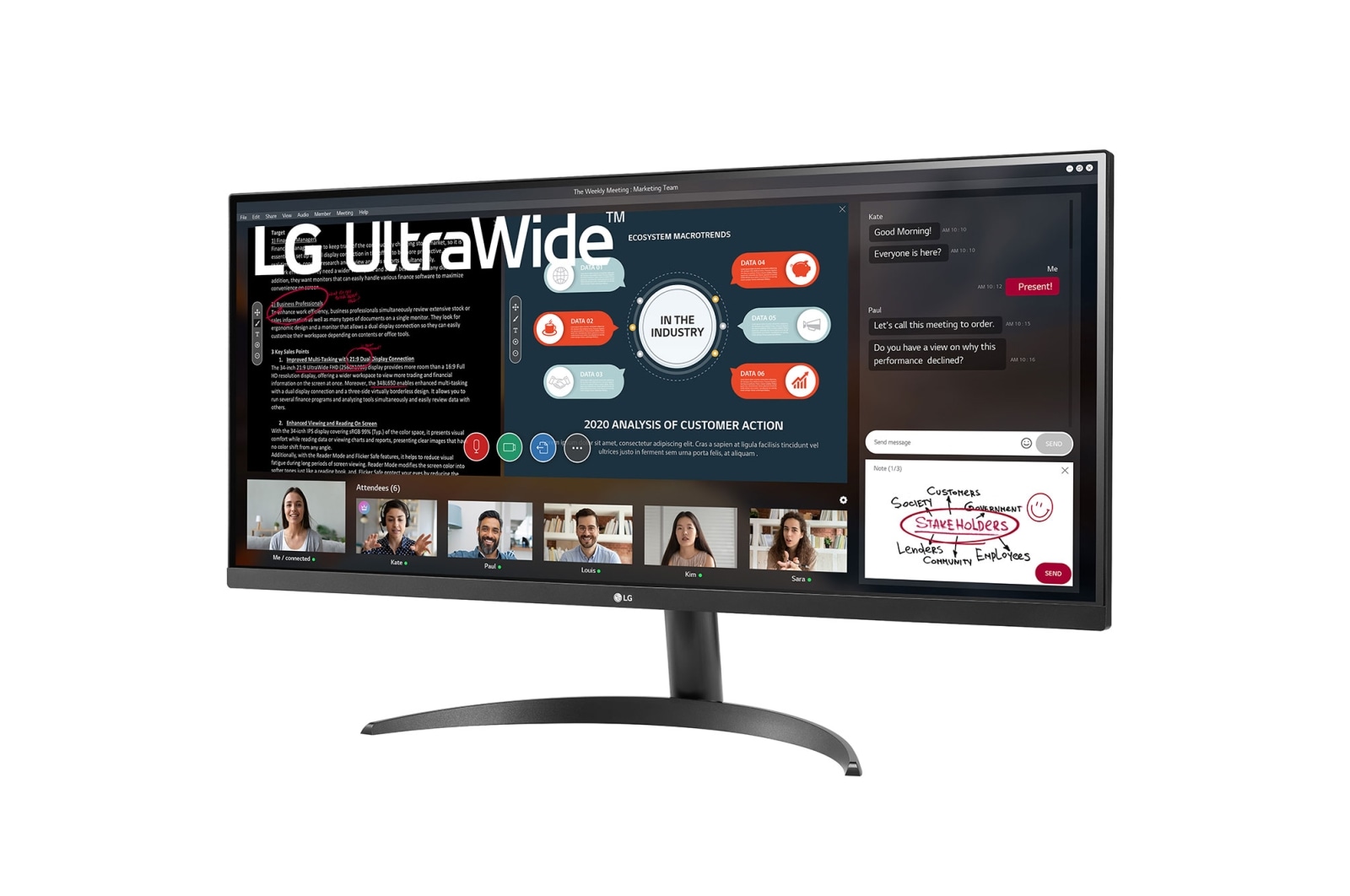 LG 34" 21:9 UltraWide™ Full HD IPS Monitor dengan AMD FreeSync™, 34WP500-B