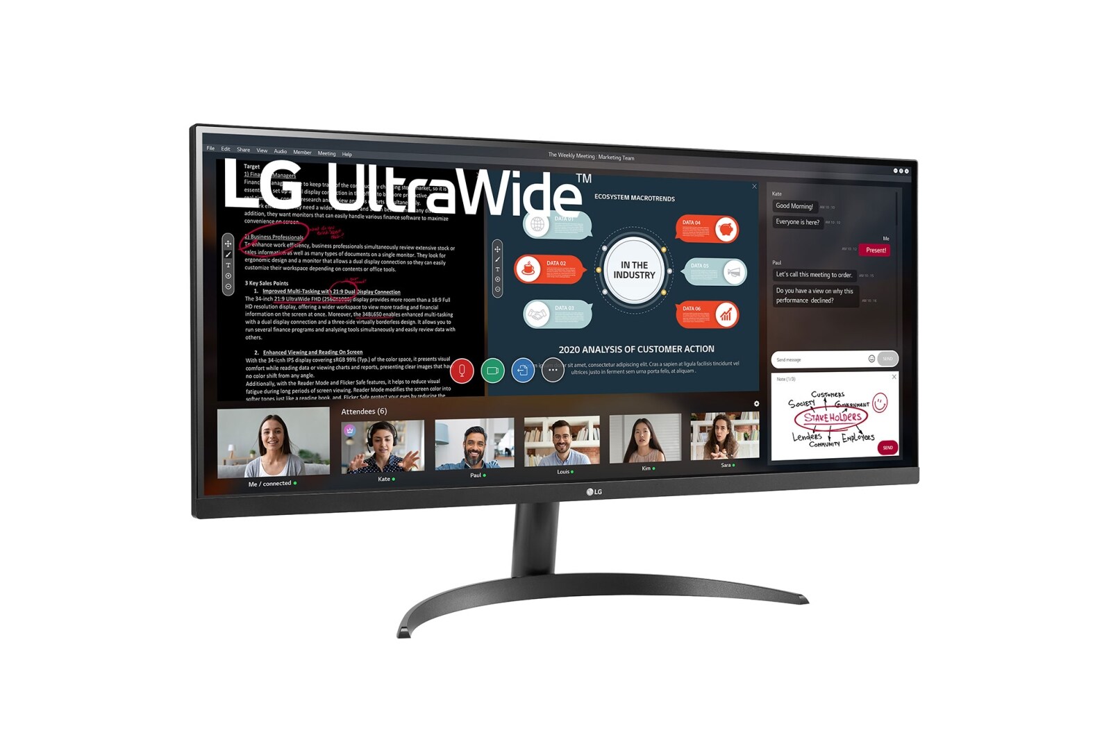 LG 34" 21:9 UltraWide™ Full HD IPS Monitor dengan AMD FreeSync™, 34WP500-B