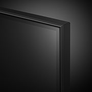 Close-up of the top edge of LG QNED TV, QNED89