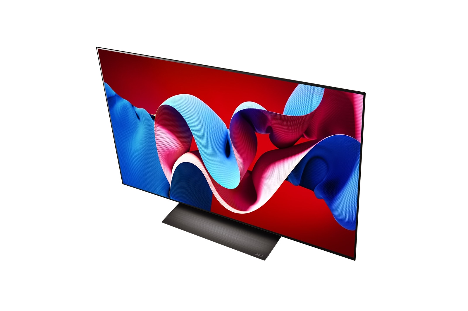 Tampak miring TV LG OLED evo, OLED C4​ dari bawah